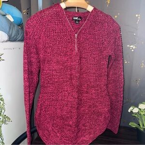 Love by Chesley Red/Purple Light Jacket Sweater